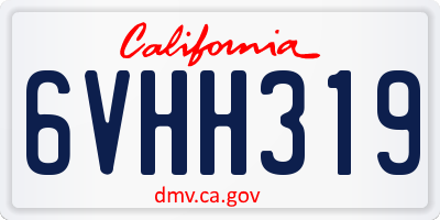 CA license plate 6VHH319