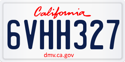 CA license plate 6VHH327