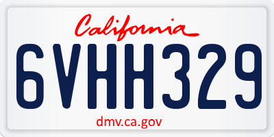 CA license plate 6VHH329