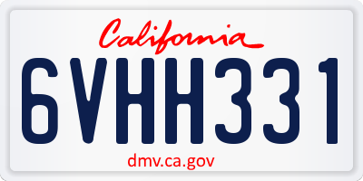 CA license plate 6VHH331