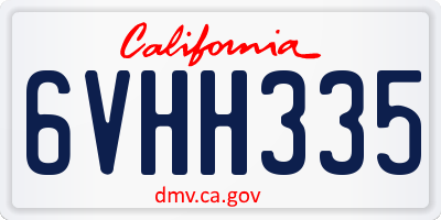 CA license plate 6VHH335