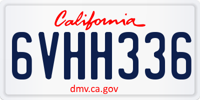 CA license plate 6VHH336