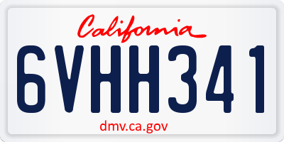 CA license plate 6VHH341