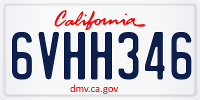 CA license plate 6VHH346