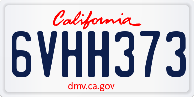 CA license plate 6VHH373