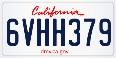 CA license plate 6VHH379