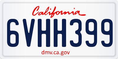 CA license plate 6VHH399