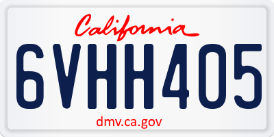 CA license plate 6VHH405