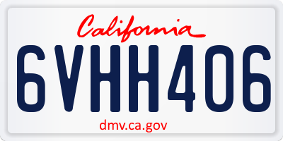 CA license plate 6VHH406