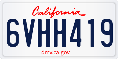 CA license plate 6VHH419