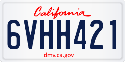 CA license plate 6VHH421
