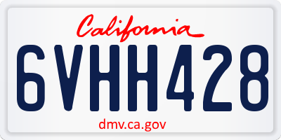 CA license plate 6VHH428
