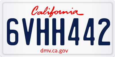 CA license plate 6VHH442