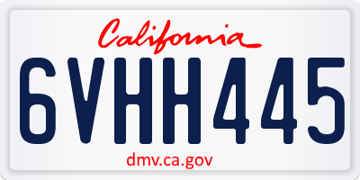 CA license plate 6VHH445