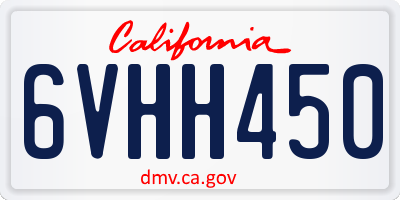 CA license plate 6VHH450