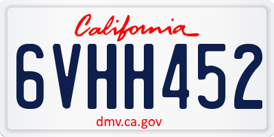 CA license plate 6VHH452