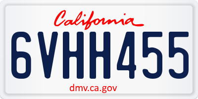 CA license plate 6VHH455