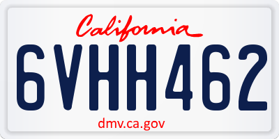 CA license plate 6VHH462