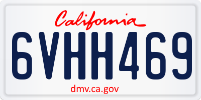 CA license plate 6VHH469