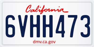 CA license plate 6VHH473