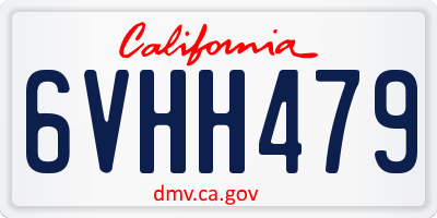 CA license plate 6VHH479