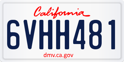 CA license plate 6VHH481