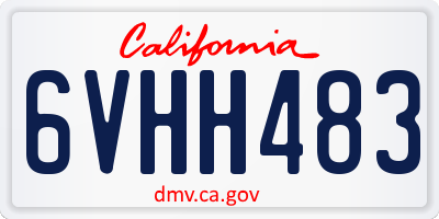 CA license plate 6VHH483