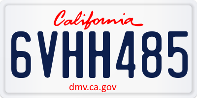 CA license plate 6VHH485