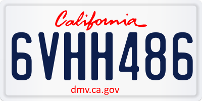 CA license plate 6VHH486