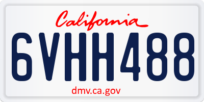 CA license plate 6VHH488