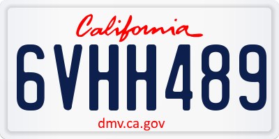 CA license plate 6VHH489