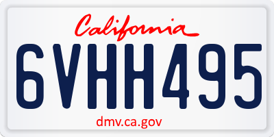CA license plate 6VHH495