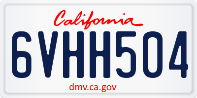 CA license plate 6VHH504
