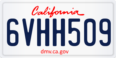 CA license plate 6VHH509