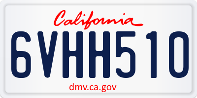 CA license plate 6VHH510