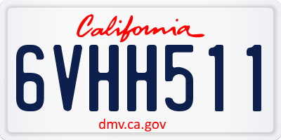 CA license plate 6VHH511