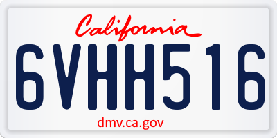 CA license plate 6VHH516
