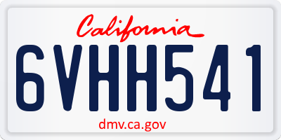 CA license plate 6VHH541
