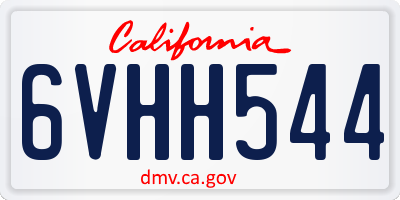 CA license plate 6VHH544