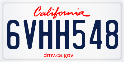 CA license plate 6VHH548