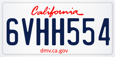 CA license plate 6VHH554