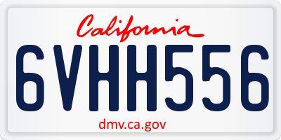 CA license plate 6VHH556