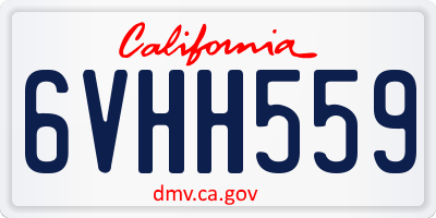 CA license plate 6VHH559