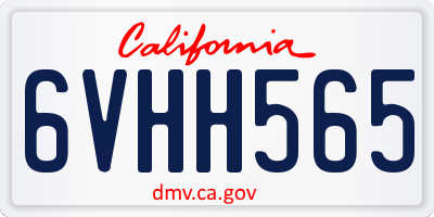 CA license plate 6VHH565