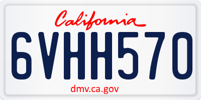 CA license plate 6VHH570