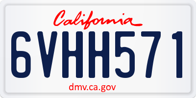 CA license plate 6VHH571