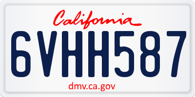 CA license plate 6VHH587