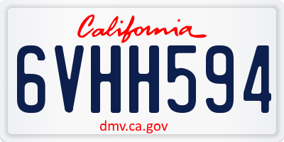 CA license plate 6VHH594