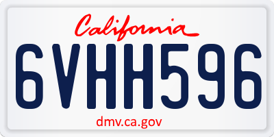 CA license plate 6VHH596