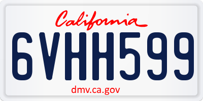 CA license plate 6VHH599